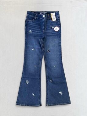 Wonder Nation NWT Medium Blue Enzyme Floral Flare Jegging, Girls’ 10-12 (Large)